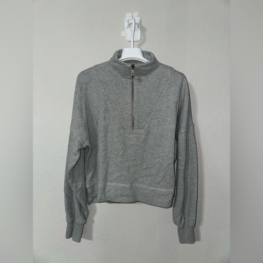 Sweaty Betty Womens Sweatshirt Grey‎ Size Small Cropped Half Zip